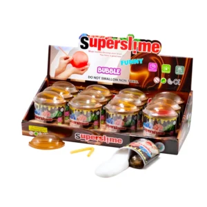 Bubbel Slime 160g i brunt och vitt med sugrör