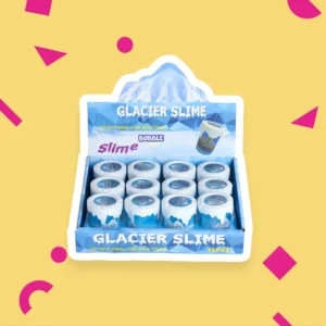 Glacier Slime set i en förpackning med isbergstema, blå och vit, icke-toxiskt material