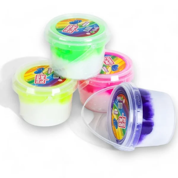 Slime Hink 320g i färgkombinationerna lila + vit, rosa + vit, grön + vit
