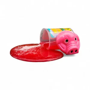Röd slime med grismotiv
