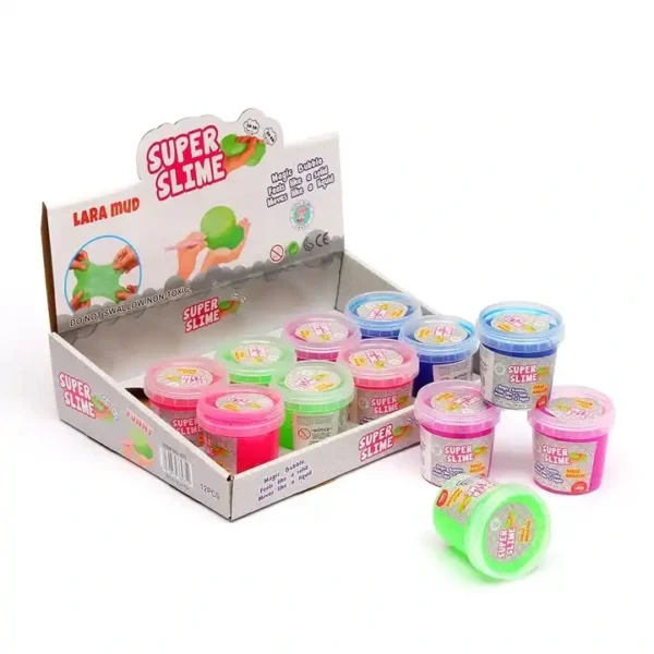 Bubbel Slime 170g i rosa, grönt och blått