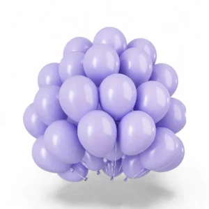 En bunt eleganta lila ballonger för fest och dekoration