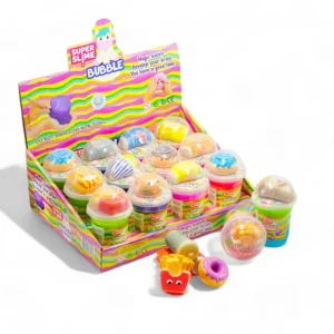 Food Fun Slime - Ljusa och färgglada Super Slime Bubble-set i sortiment av kapslar med leksakstillbehör