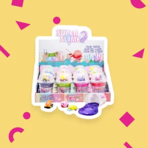 Glittrande Super Slime-set i pastellnyanser med leksak i varje bägare för barnens lek