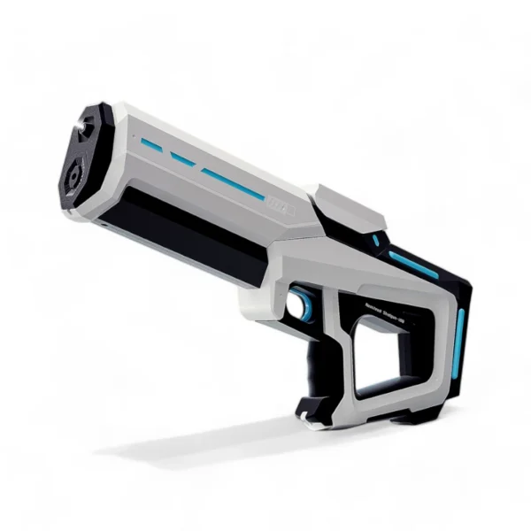 Elektrisk vattenpistol med futuristisk design och lång räckvidd.
