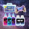 Galaxy Slime Kit startpaket med lim och magisk vätska för att skapa färgglatt slime hemma, perfekt för kreativa barn.