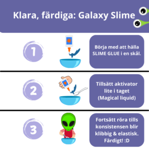Steg för steg guide för att skapa Galaxy Slime med slime glue och aktiverare