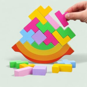 Tetris balanspussel i trä