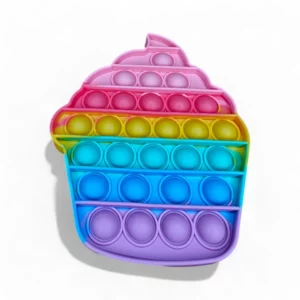 Enkel Cupcake Pop It Fidget – regnbågsfärgad fidget-leksak för barn och vuxna