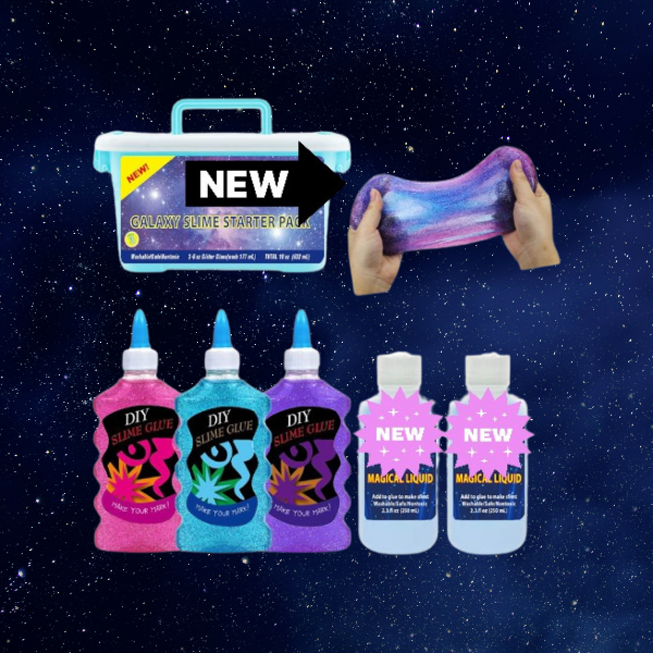 Galaxy Slime Starter Pack – Färgglatt slime-kit med DIY slime glue och magisk vätska.