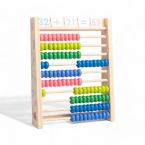 Färgglad matematisk kulram för barn med addition och subtraktion.