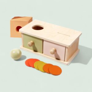 Montessori Trämyntlåda med dubbla lådor och boll