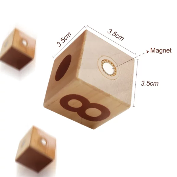 Magnetisk sifferkloss – närbild med mått och magnetdetalj (3,5 cm).