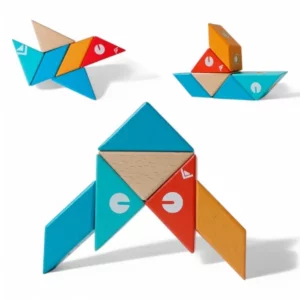 Magnetiska träklossar – Skapa flygplan, båtar och geometriska former.