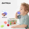 montessori box för bebis med bitvänliga bollar