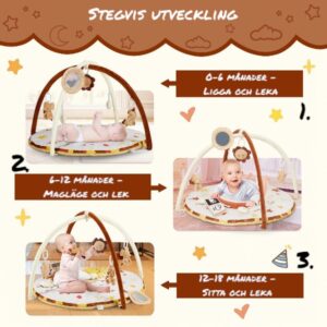 Babygym med aktivitetsbåge – bebis som ligger och leker på rygg