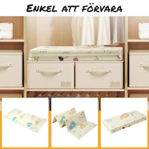 Hopfällbar lekmatta bebis – lätt att förvara
