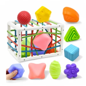 Montessori Box för Bebis, Färg, form & textur – allt i en montessori-leksak