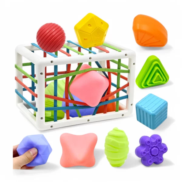 Montessori Box för Bebis, Färg, form & textur – allt i en montessori-leksak