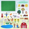 Paketinnehåll av filtvägg "My Farm" med djur, bönder och bondegård – barnvänlig pedagogisk leksak