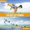 Radiostyrt flygplan för barn kan startas med handkast eller från marken