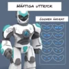 Radiostyrd robot leksak med LED-ögon och uttryck