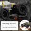 Radiostyrd terrängbil som klättrar i 45 graders lutning med lättstyrd servo