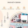 Innovativ träkök-leksak med tillbehör och tre rostfria spadar – säker och pedagogisk kökslek för barn